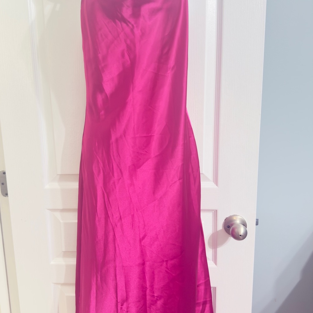 bebe Strapless Fuchsia Dress